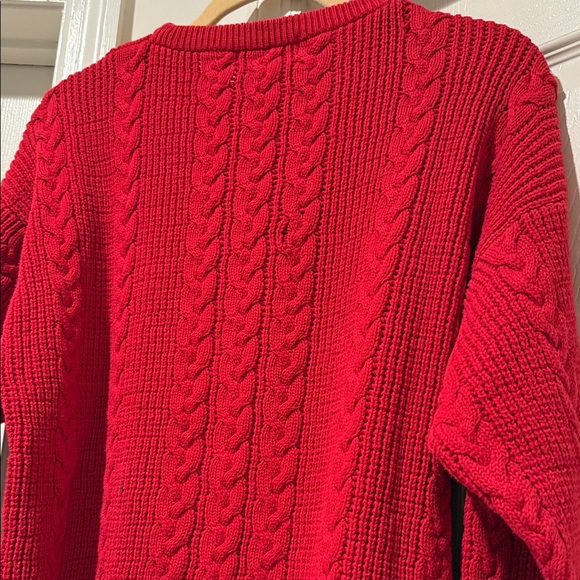 Christian Dior Men's 1980s Vibrant Red CableKnit Crew Neck Refined Sweater Large - Picture 15 of 15